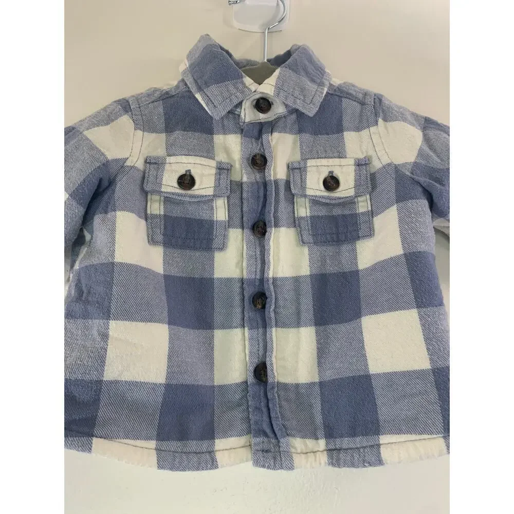 CARTER’S Boy’s Checked Sherpa Flannel Shirt / Size: 3 Months